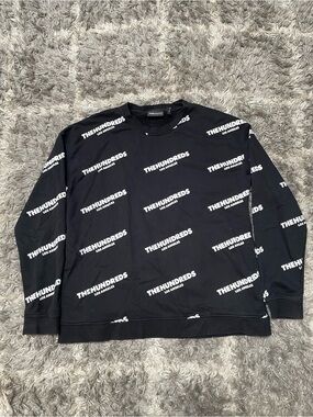 The Hundreds Los Angeles All-Over Logo Print Black Crewneck Sweatshirt